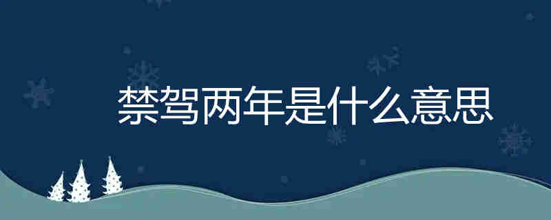 禁駕兩年是什么意思,禁駕兩年的情況有哪些？
