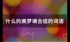 什么的美夢填合適的詞語有哪些?
