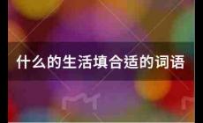 什么的生活填合適的詞語有哪些?
